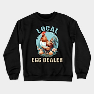 Floral Local Egg Dealer Retro Support Local Egg Farm Animal Crewneck Sweatshirt